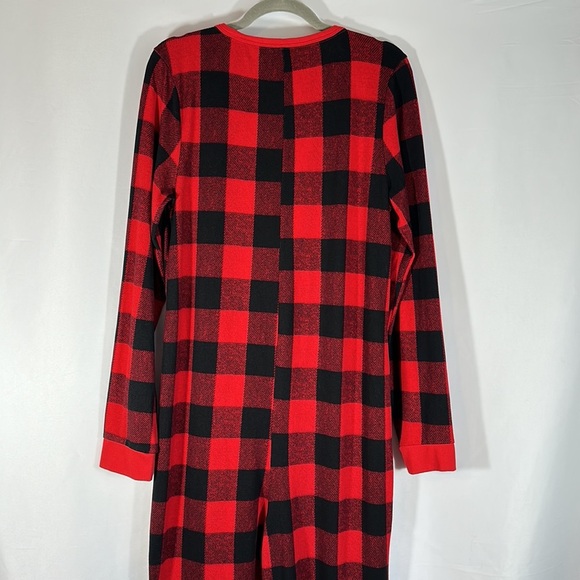 Lucky Brand Red & Black Plaid Onesie Pajamas - Picture 7 of 8